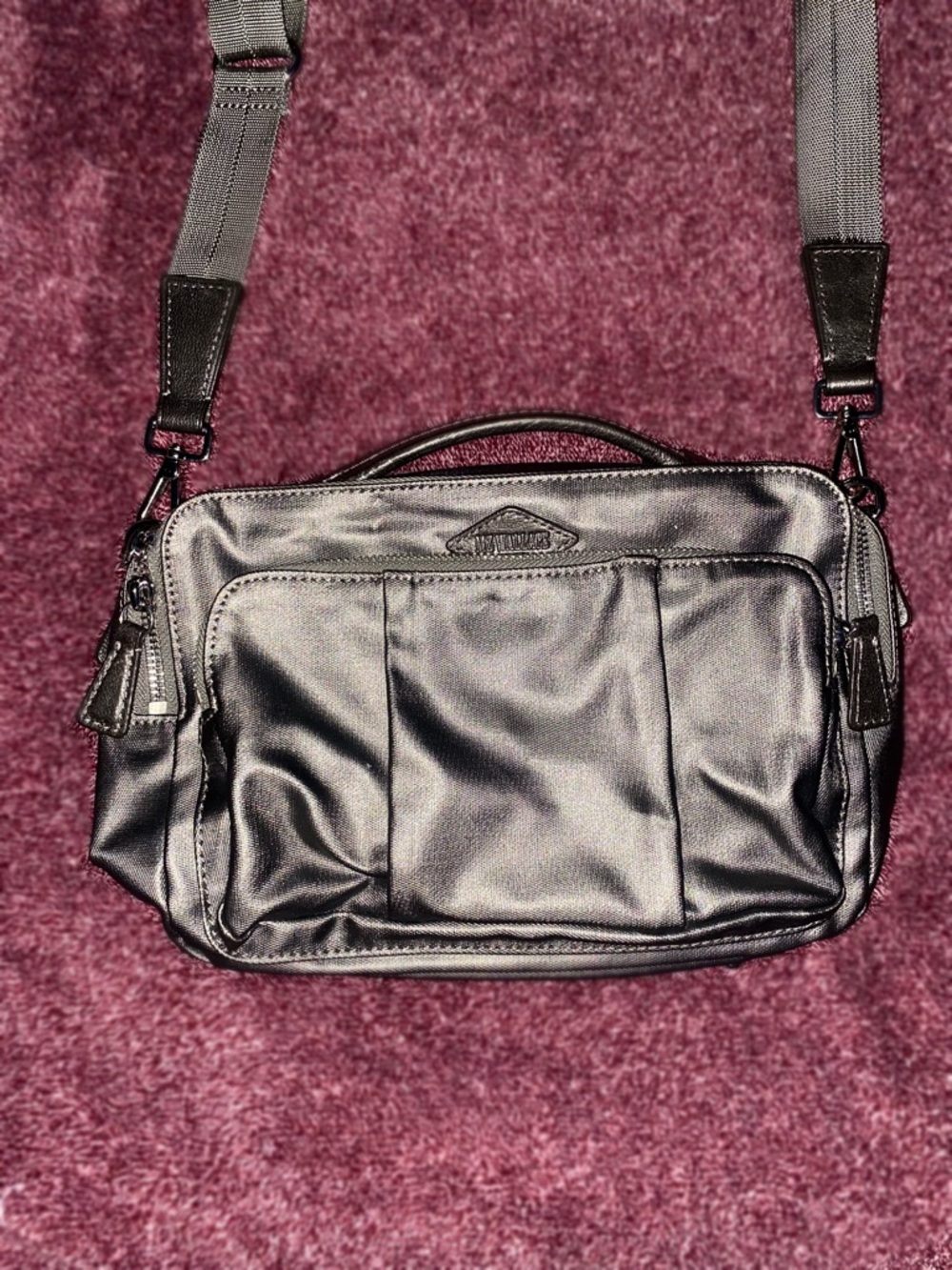 MZ Wallace Metallic Pewter Crossbody Bag